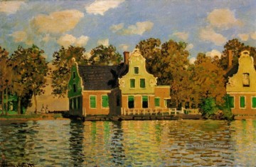  Fluss Kunst - Häuser auf dem Zaan Fluss in Zaandam Claude Monet